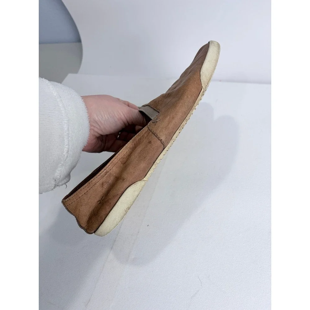 Frye Brown Nubuck Slip-On Flats Minimal Euro Comfort Travel 8M‎